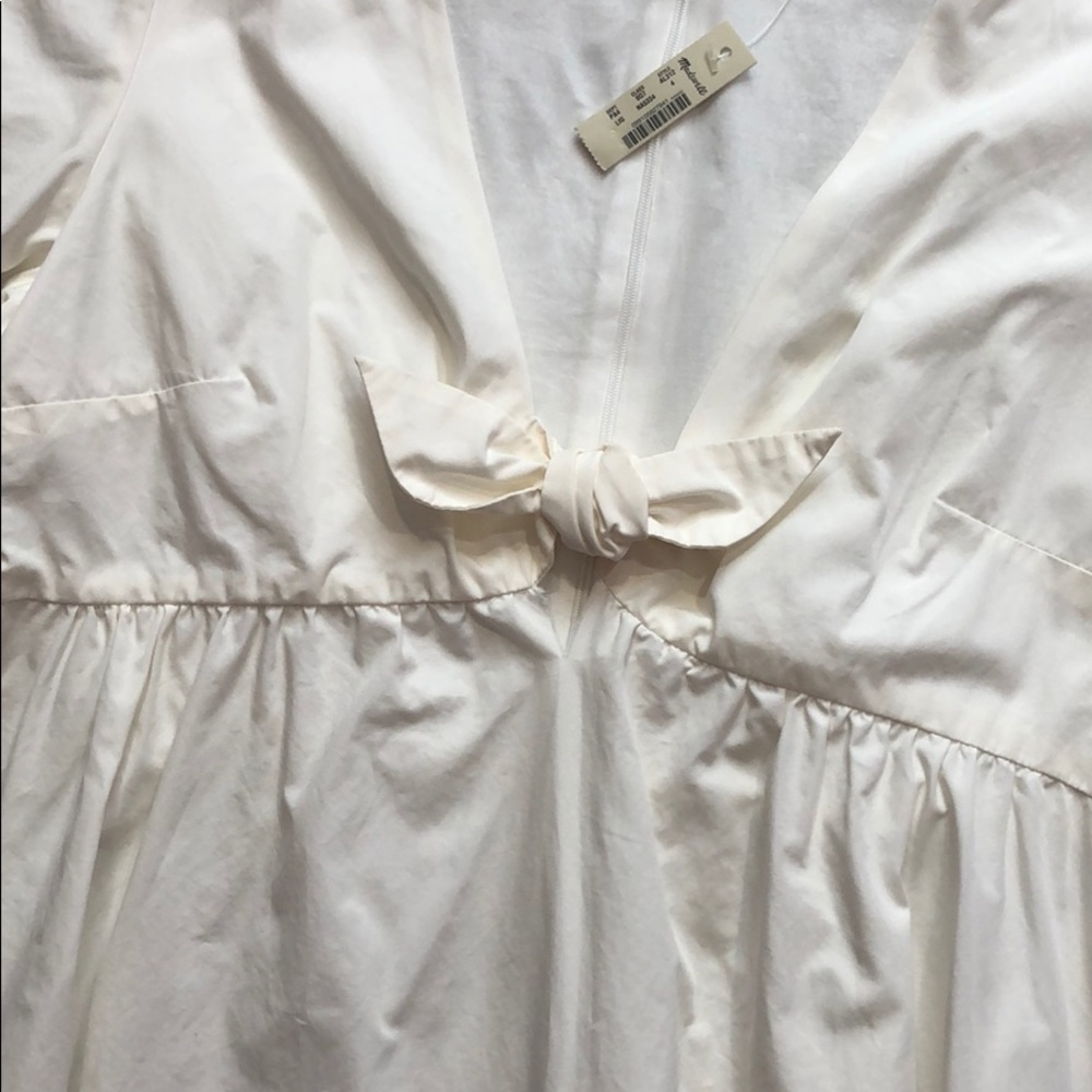NWT Madewell Tie Front Crepe Fit Flare Mini Dress - Picture 8 of 12